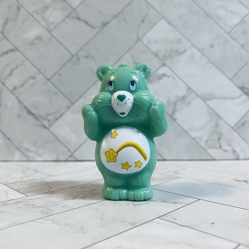 Care Bear Wish Bear Mini Figure Mint Green Plastic 2.5" Tall